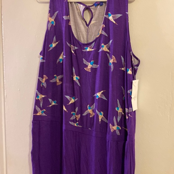 twiggy LONDON Pants - twiggy LONDON Purple Bird Print Jumpsuit